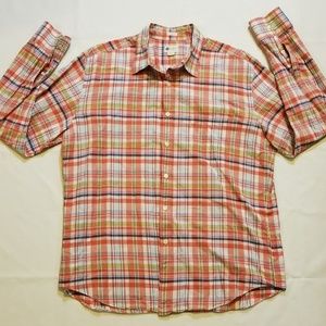 J. Crew XL Tailored Fit Button Front Plaid Shirt